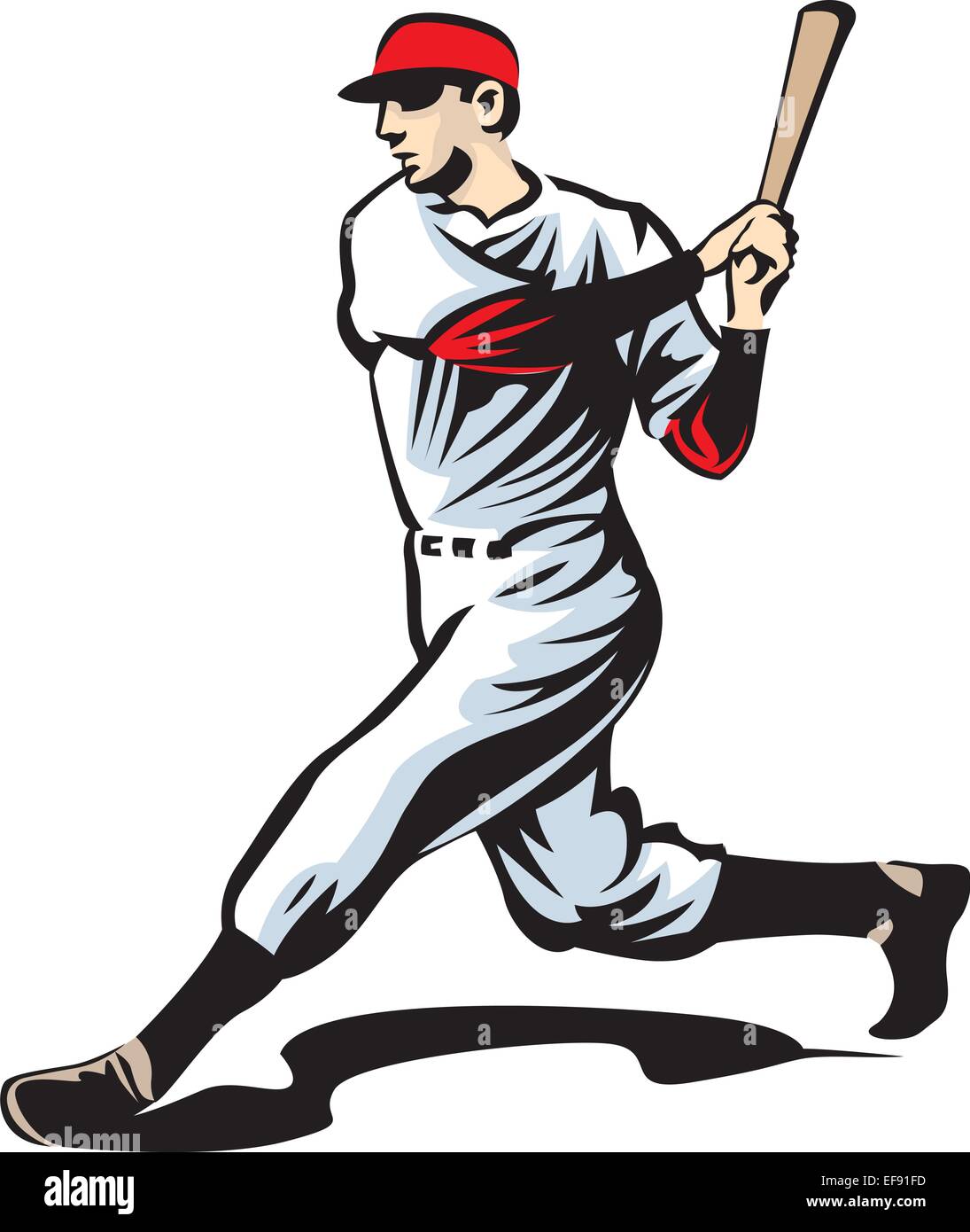 A baseball player swinging a bat Stock Vector Image & Art - Alamy