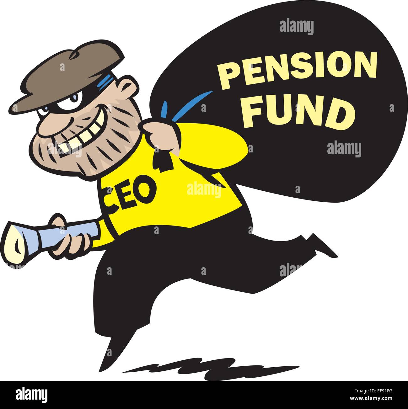 A CEO stealing a pension fund Stock Vector