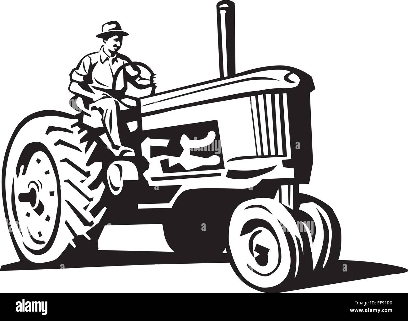 A farmer riding a tractor Stock Vector Image & Art - Alamy