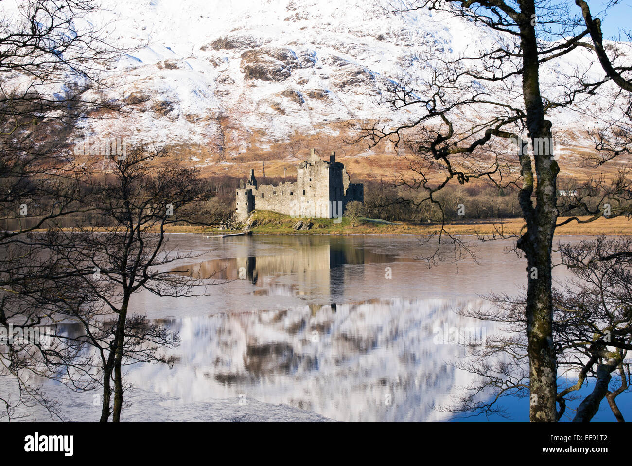Kilchurn Castle on Loch Awe in winter. Argyll and Bute, Scotland. Stock Photo