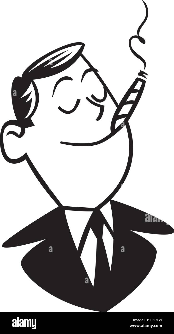 A man smoking a cigar Stock Vector