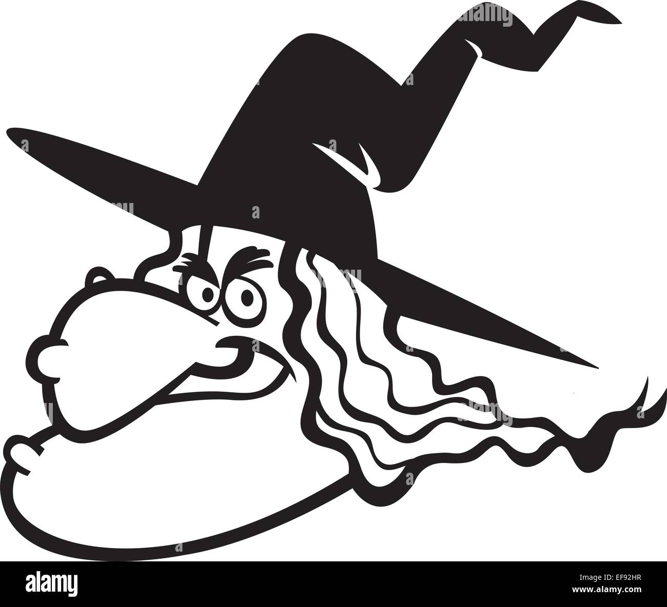 witch face clipart black and white