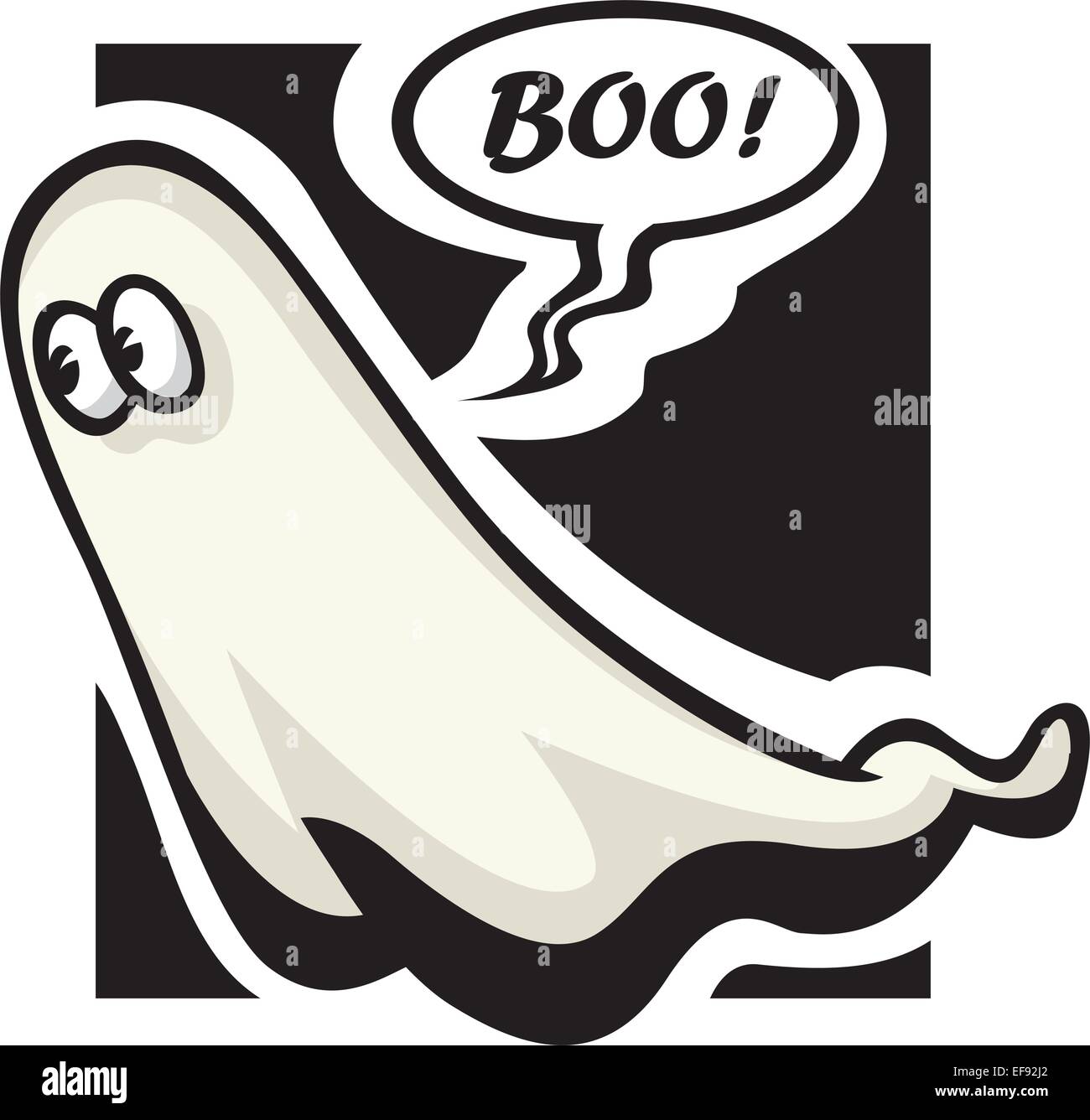 A ghost saying boo Stock Vector