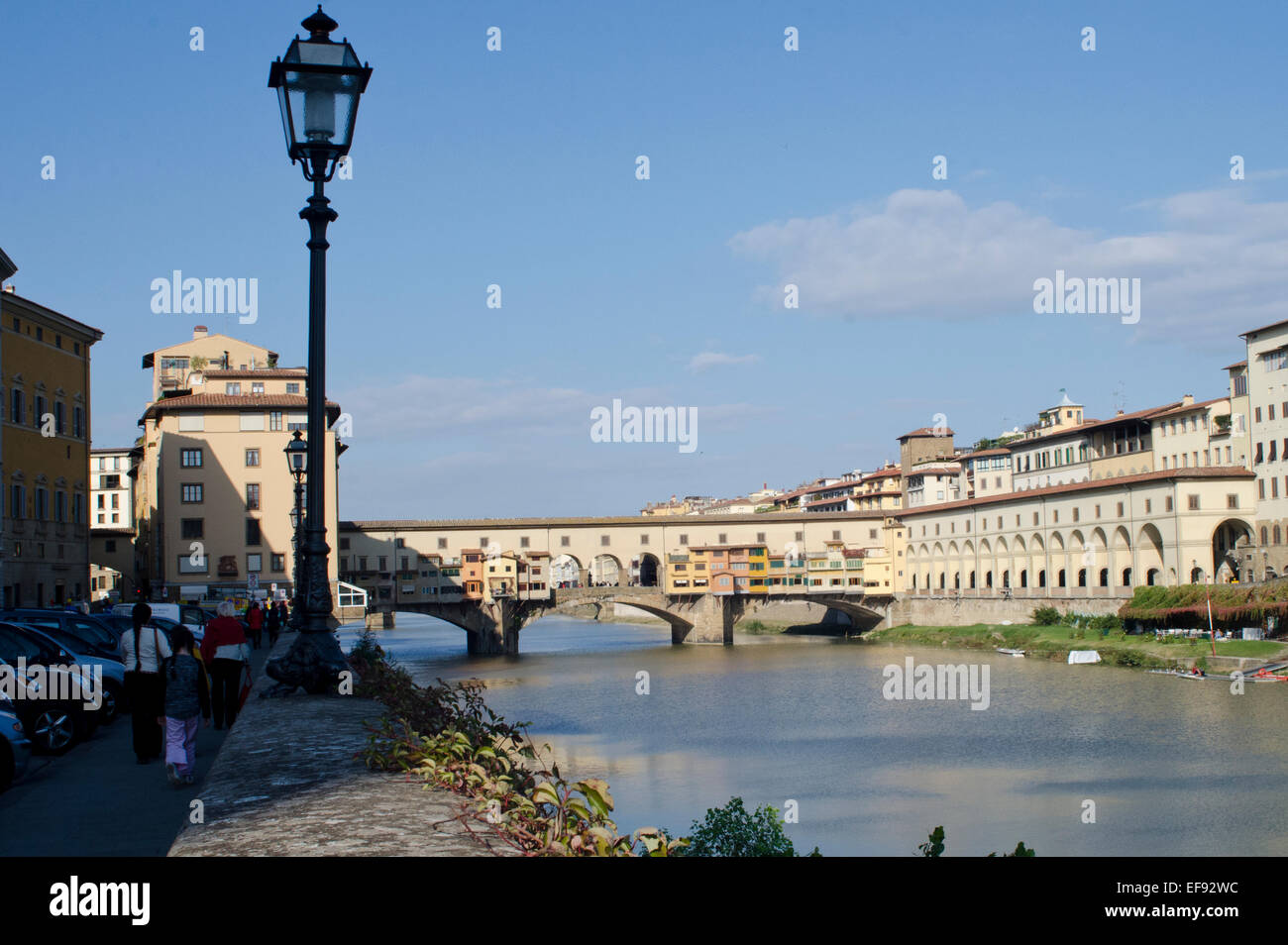 View of Ponte Vecchio and the river Arno, Florence, Italy Stock Photo