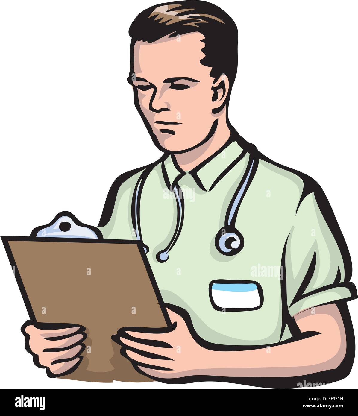 A doctor holding a clipboard Stock Vector