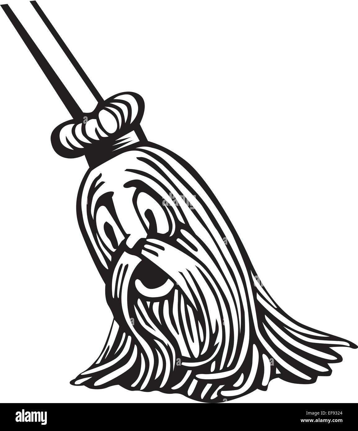A mop with a face Stock Vector Art & Illustration, Vector Image
