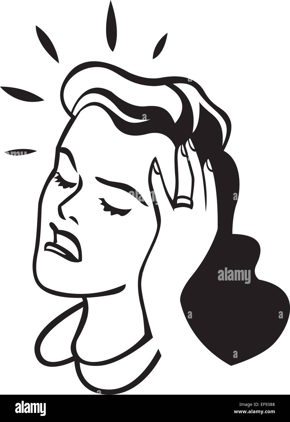 Woman Suffering Headache Stock Vector Image & Art - Alamy
