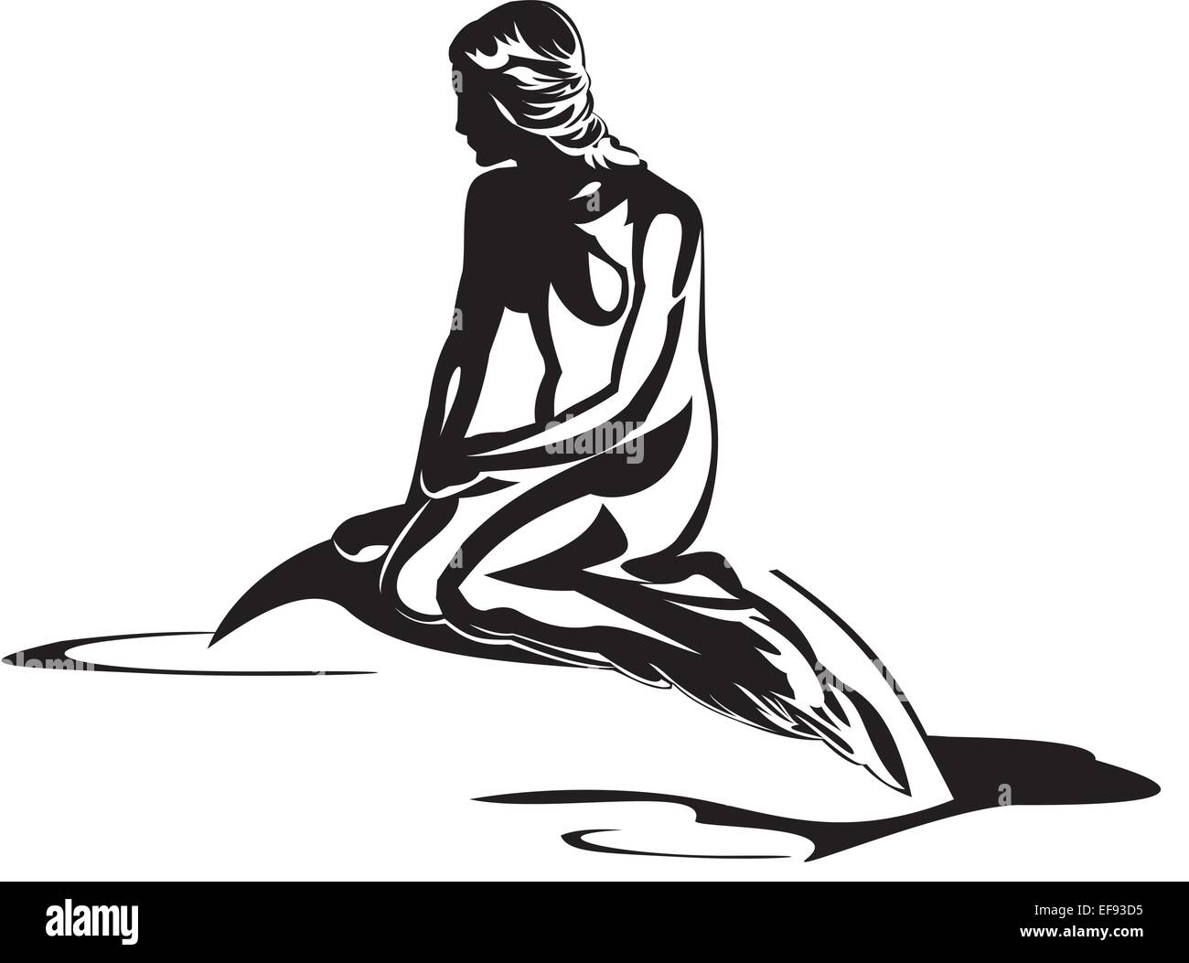 Little mermaid statue stock vector image art alamy