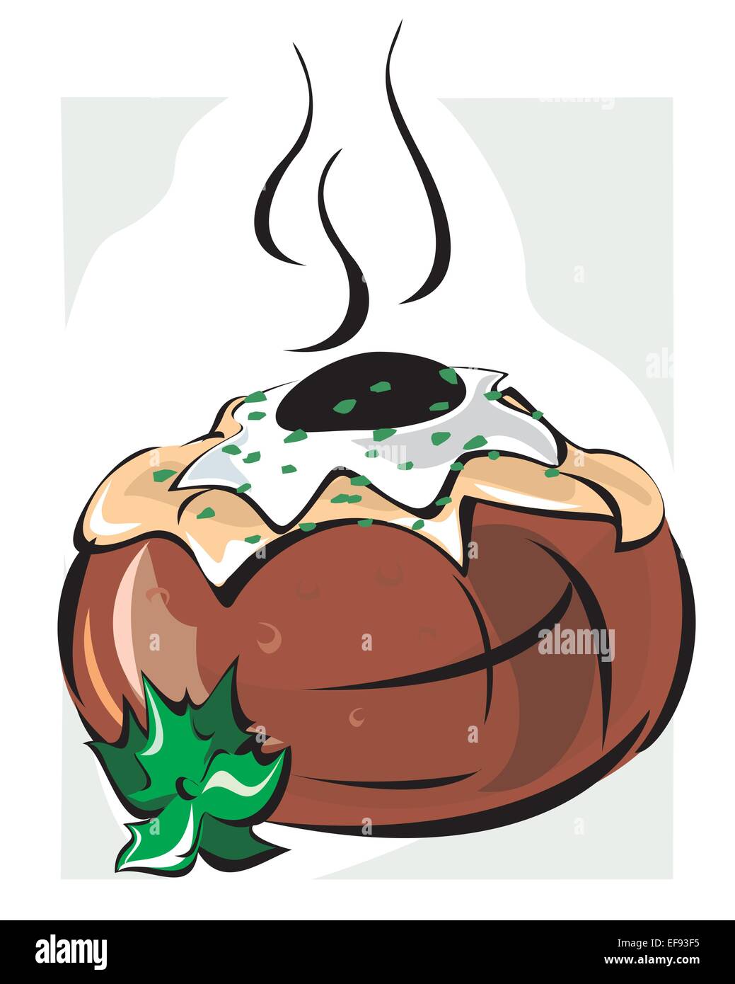 Baked Potato with Sour Cream Stock Vector Image & Art Alamy