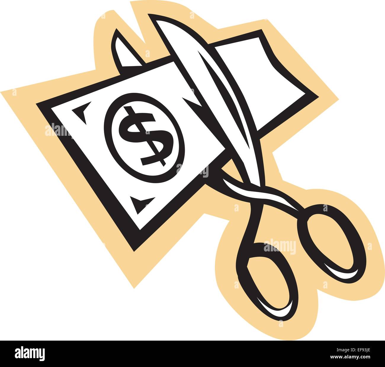 Scissors Cutting Money Stock Vector Image & Art Alamy