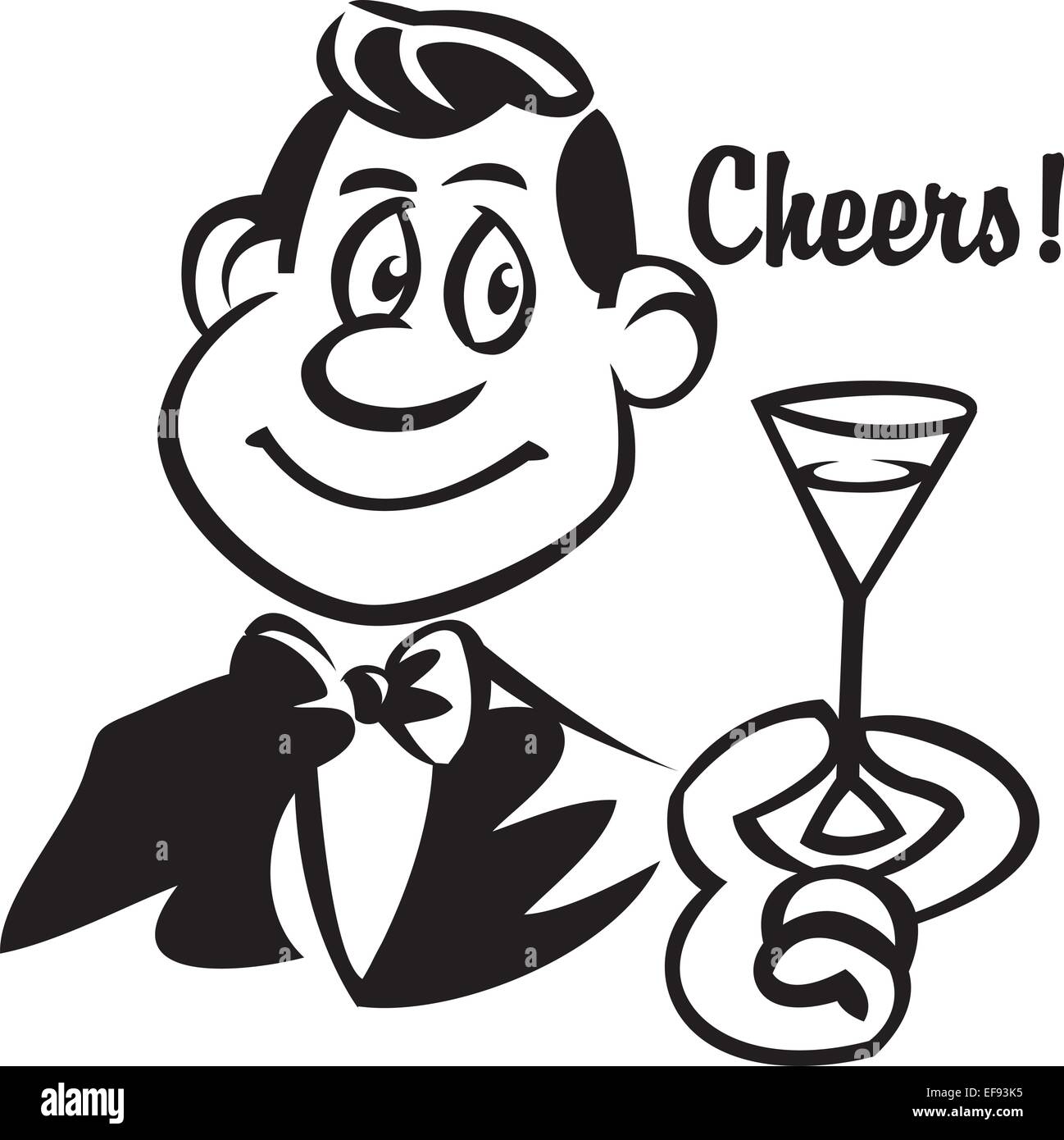Man Toasting with Martini Glass Stock Vector Image & Art Alamy