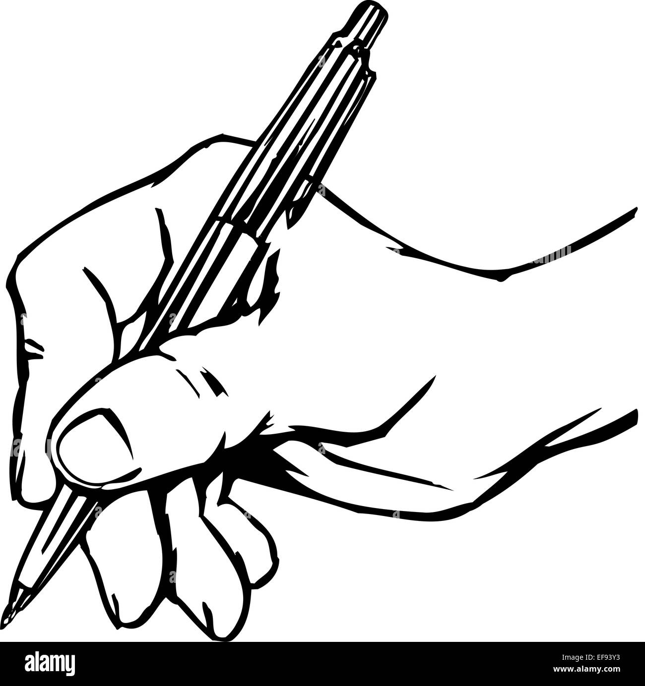 Hand Holding Pen Stock Vector Image & Art - Alamy