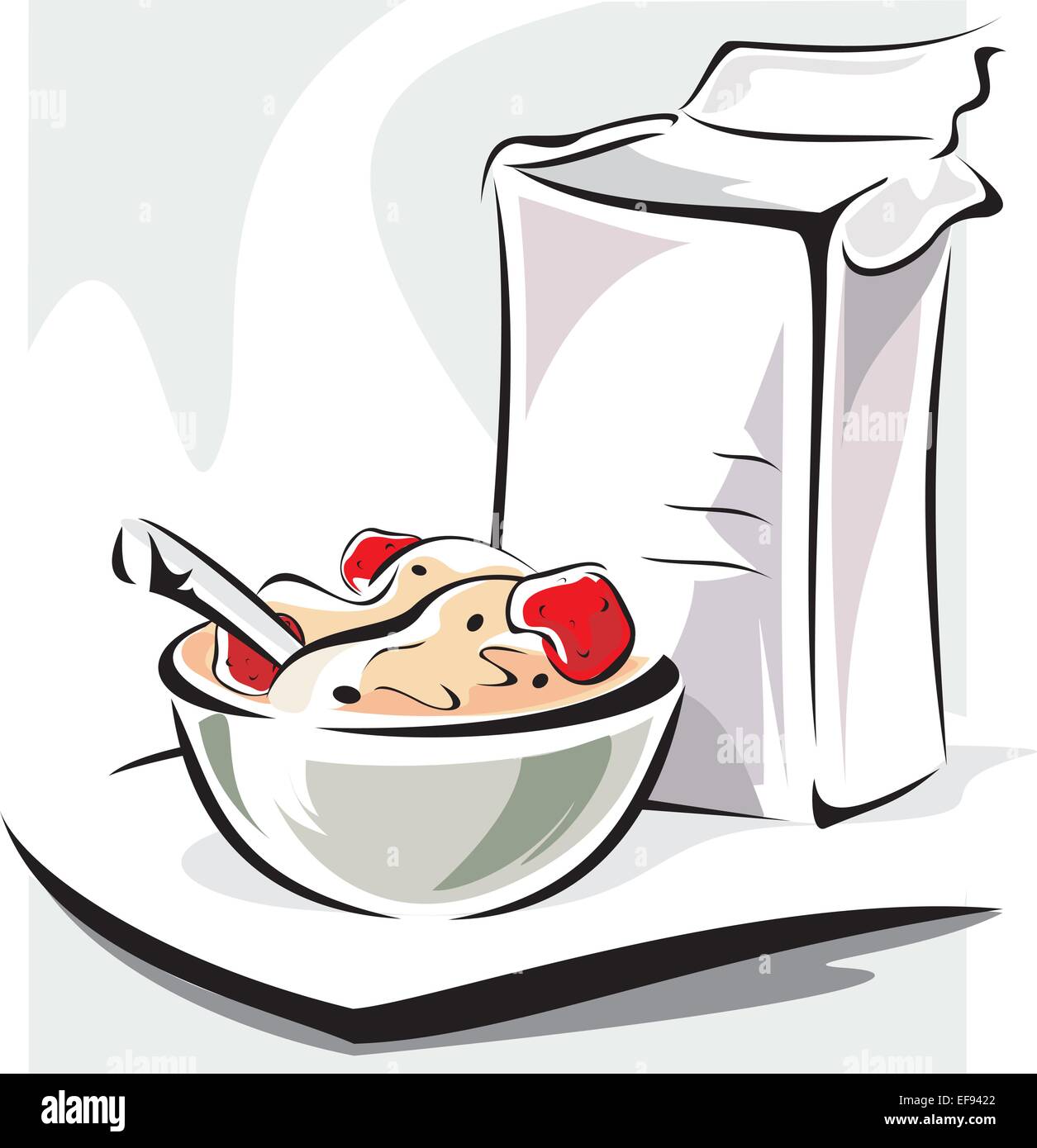 Bowl of Cereal with Cereal Box Stock Vector Image & Art Alamy