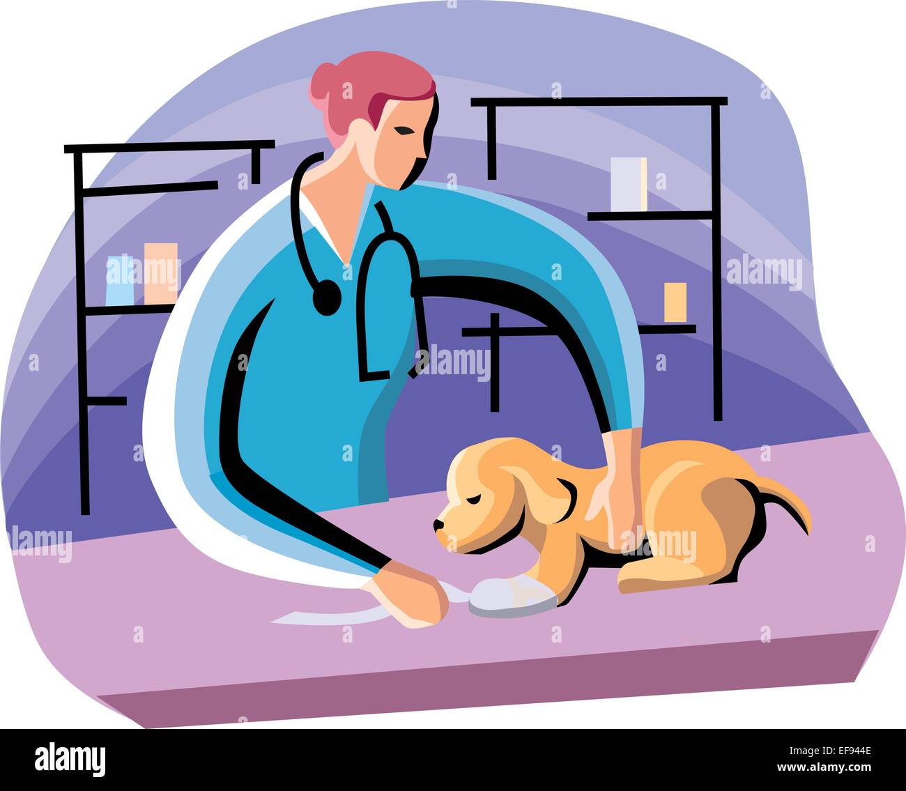 Veterinarian examining Puppy Stock Vector Image & Art Alamy