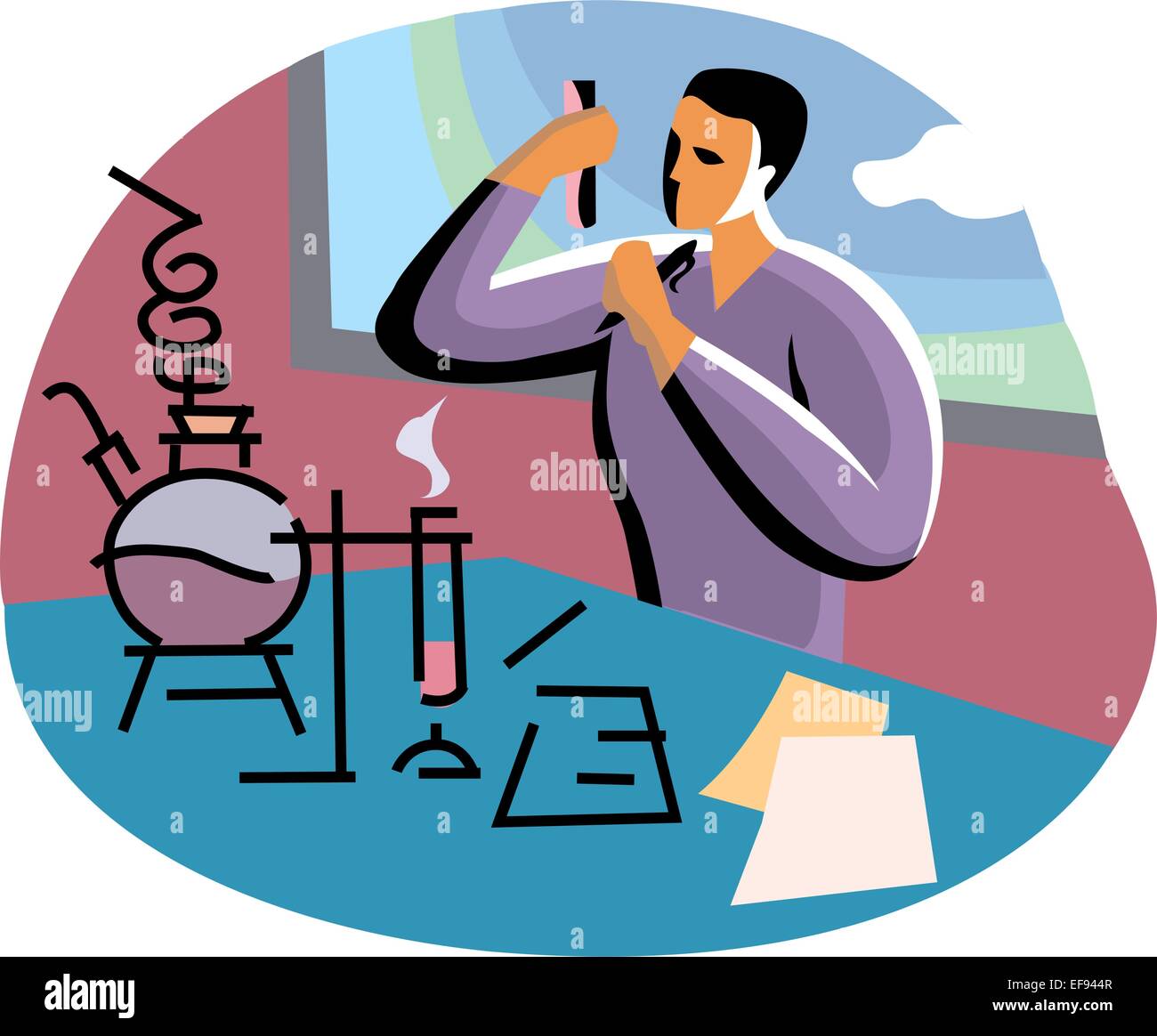 Scientist Examining Beaker Stock Vector Image & Art - Alamy