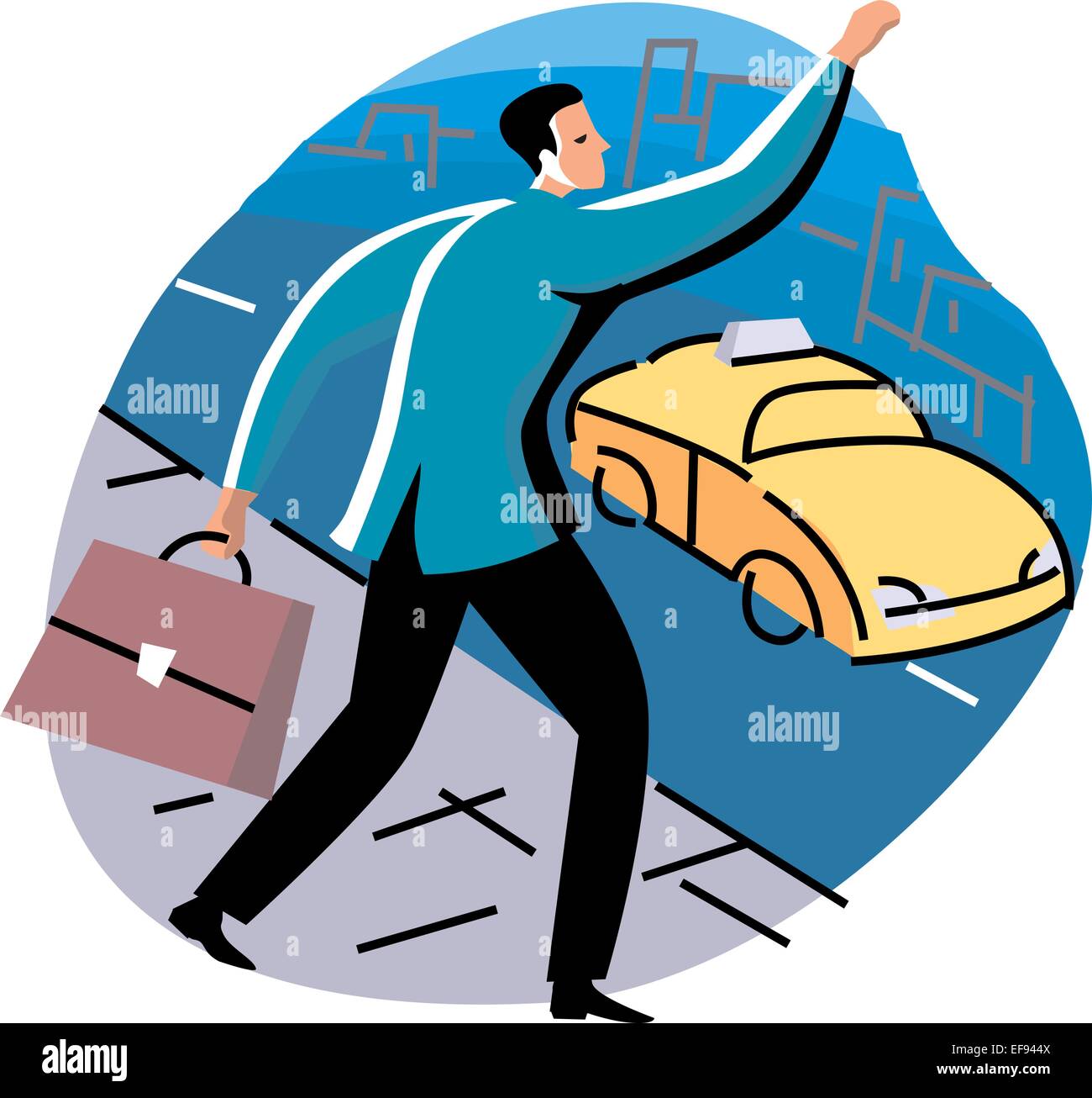 Man Hailing Taxi Stock Vector Image & Art - Alamy