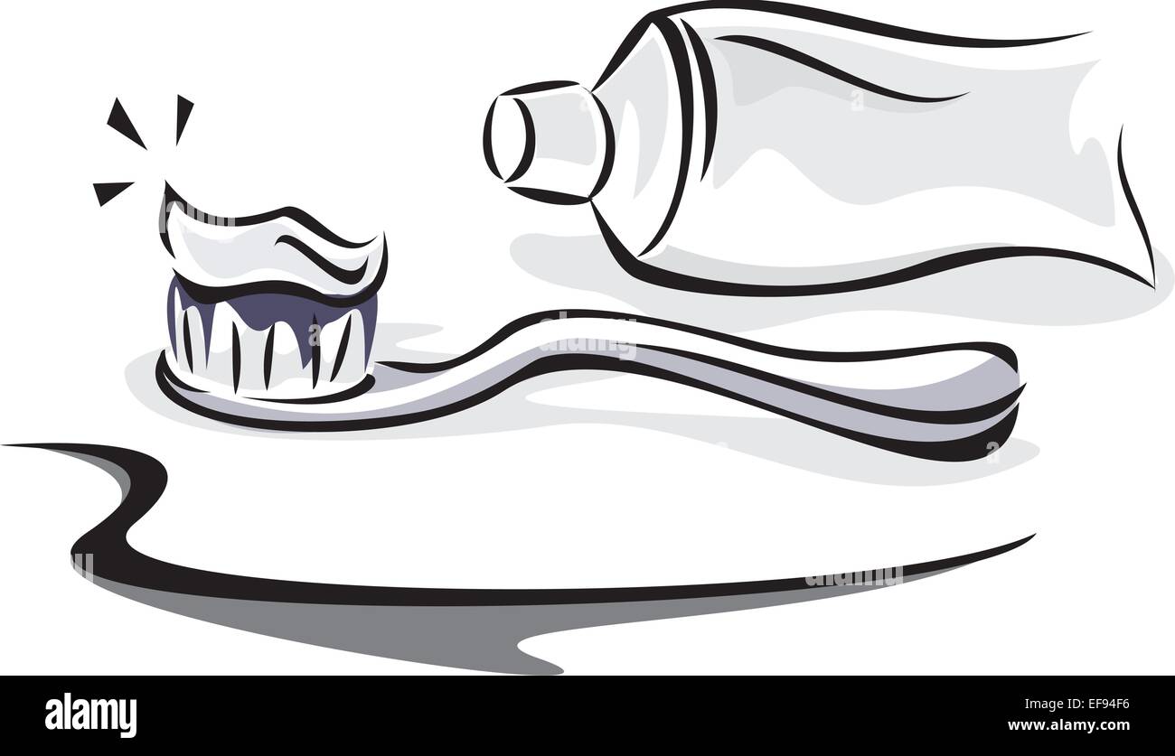 Toothbrush and Toothpaste Stock Vector