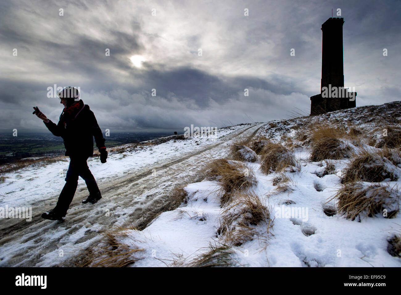Winter weather hits once again on Hill, near Bury, Lancashire