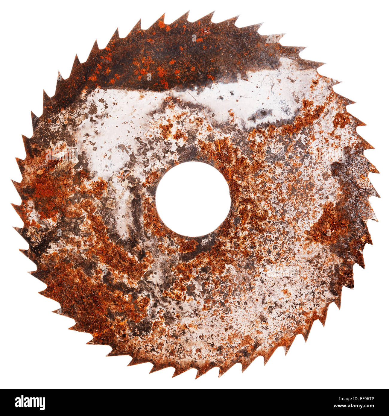 Old circular saw blade isolated on white Stock Photo Alamy