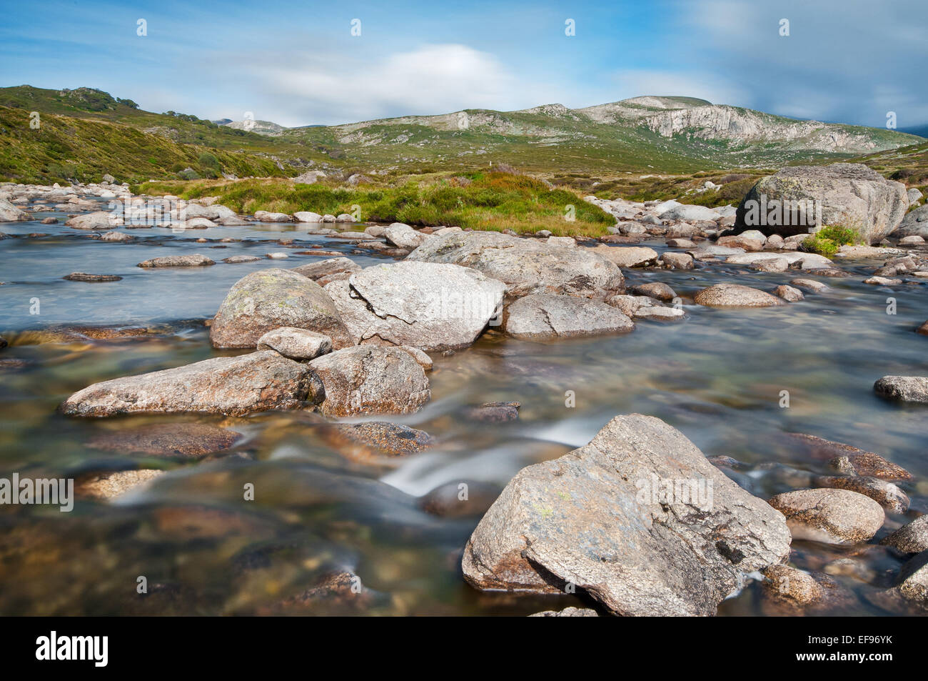 Snowy River close to its spring in Kosciuszko National Park. Stock Photo