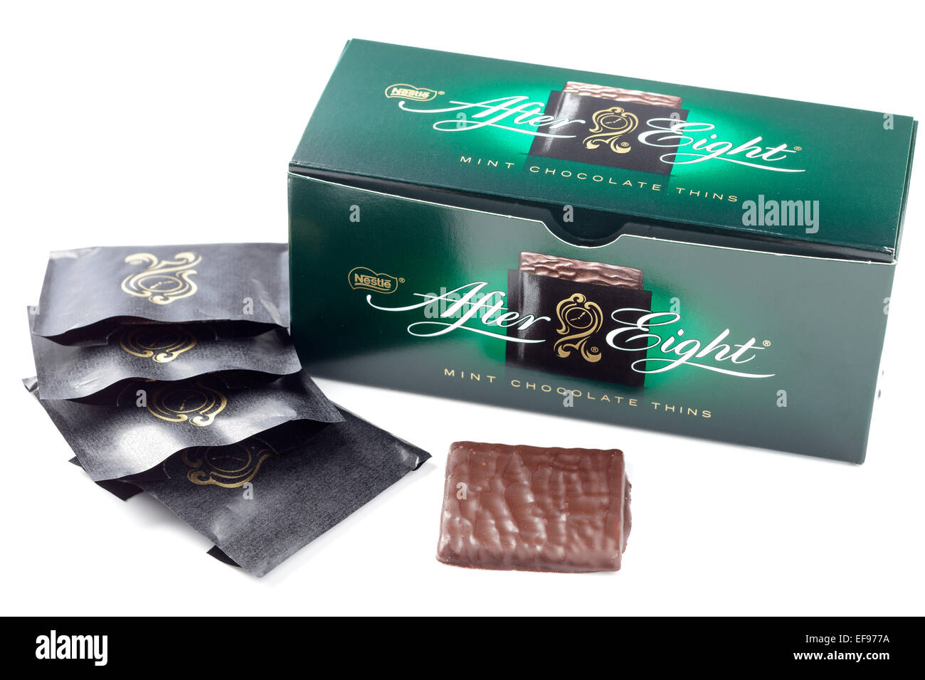 After Eight Mints Stock Photo
