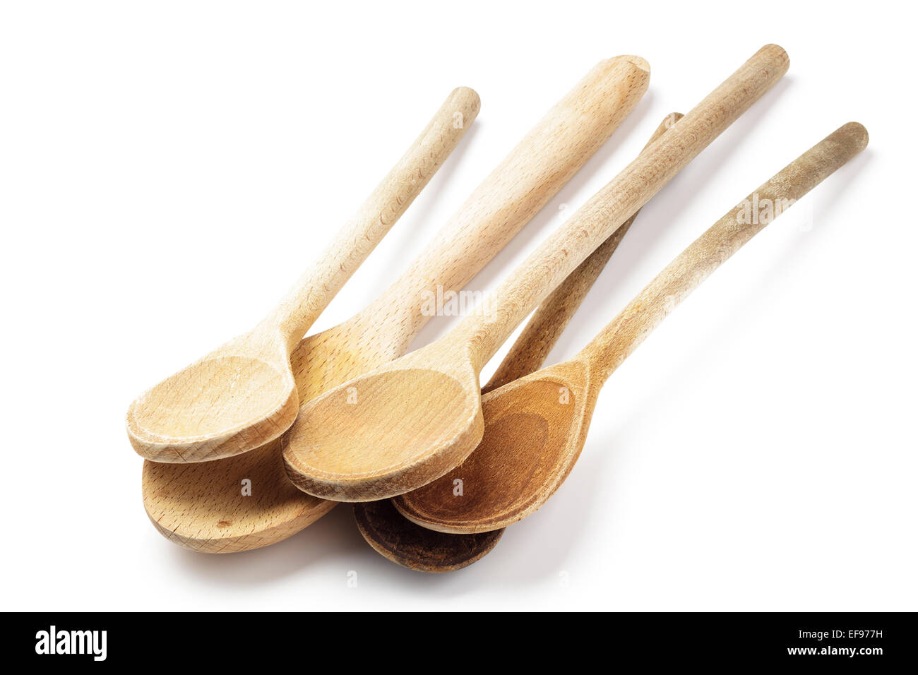 selection of old wooden spoons Stock Photo Alamy