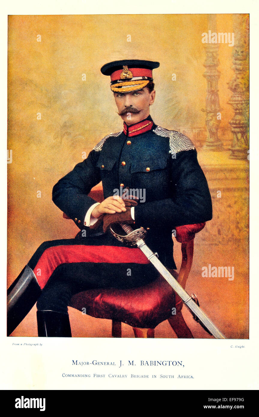 Celebrities of the Army 1900 Major General J M Babington Commanding 1st Cavalry Brigade South Africa Stock Photo