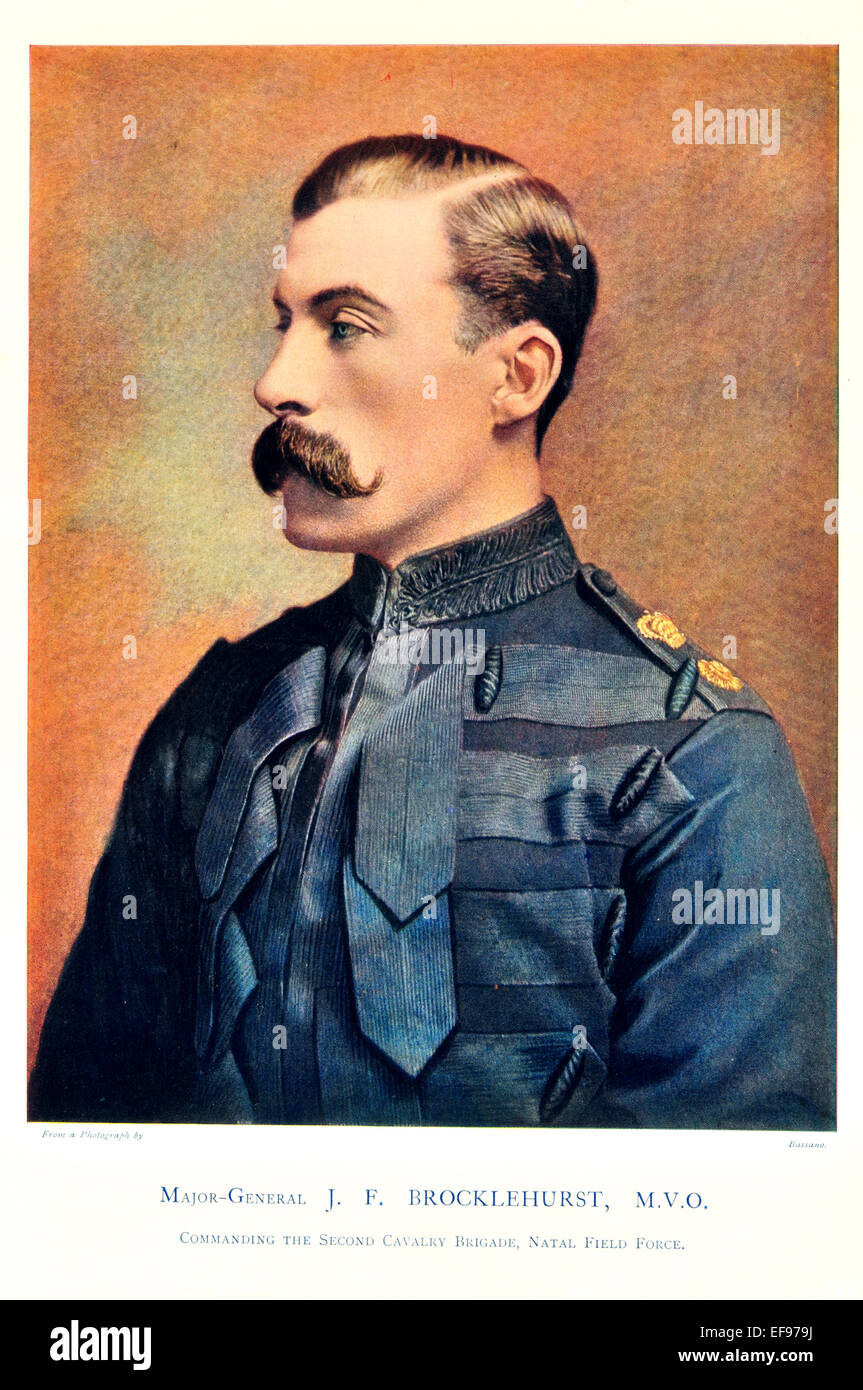 Celebrities of the Army 1900 Major General J F Brocklehurst M V O Commanding 2nd Cavalry Brigade Natal Field Force Stock Photo