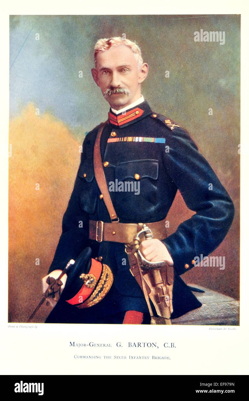Celebrities of the Army 1900 Major General G Barton C B Commanding 6th Infantry Brigade Stock Photo