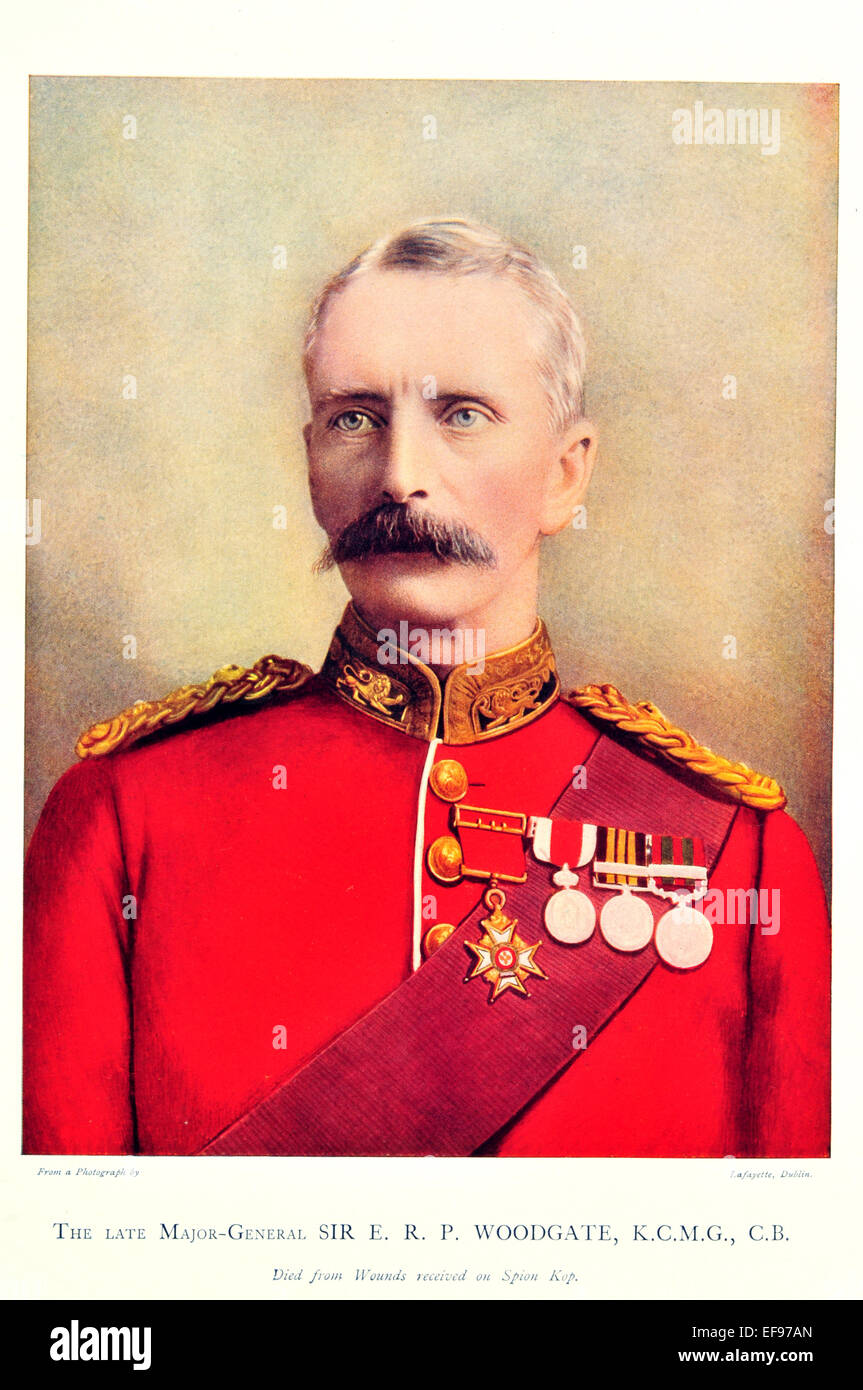 Celebrities of the Army 1900 Major General Sir E R P Woodgate K C M G C B Died from wounds received at Spion Kop Stock Photo