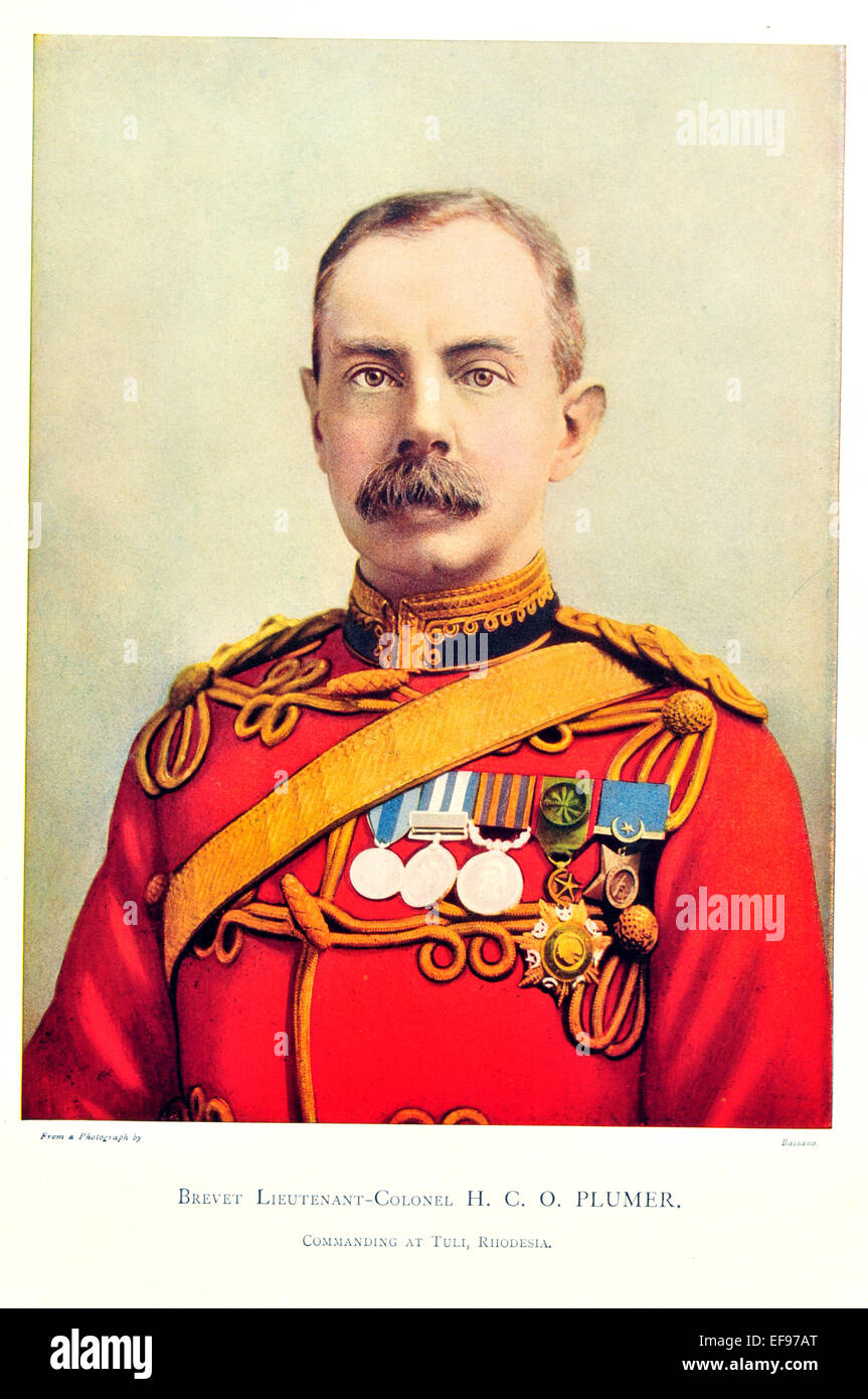 Celebrities of the Army 1900 Brevet Lieutenant Colonel H C O Plumer Commanding at Tuli Rhodesia Stock Photo