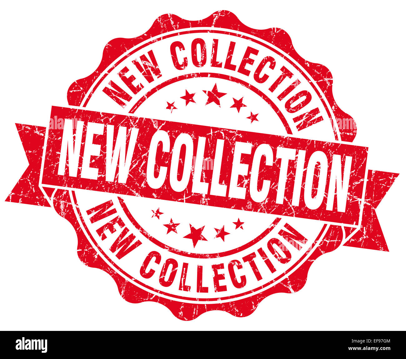 new collection red grunge seal isolated on white Stock Photo - Alamy