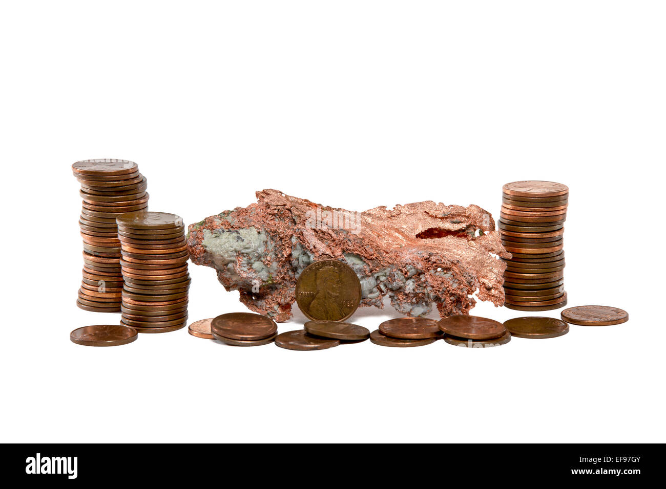 Making money. Raw material to finished product. Native copper nugget