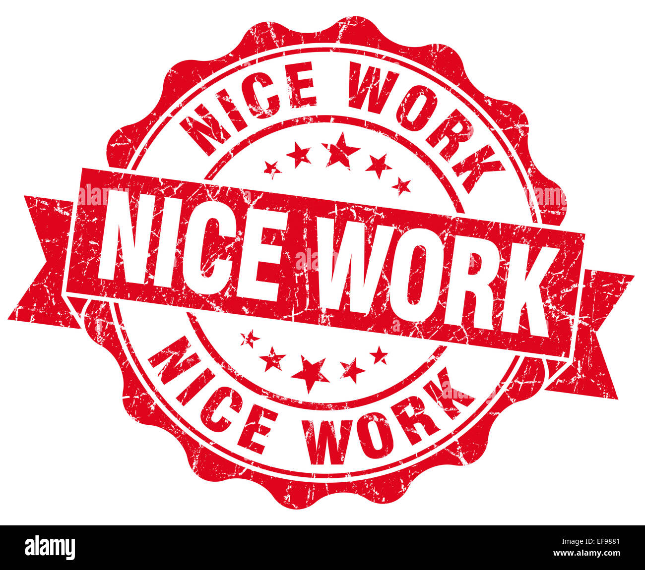 Nice Work Red nice work red grunge seal isolated on white Stock Photo - Alamy