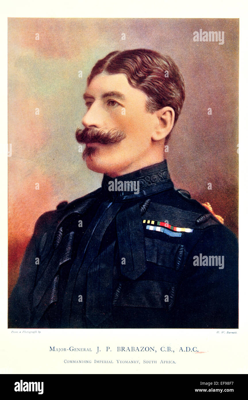 Celebrities of the Army 1900 Major General J P Brabazon C B A D C Commanding Imperial Yeomanry South Africa Stock Photo