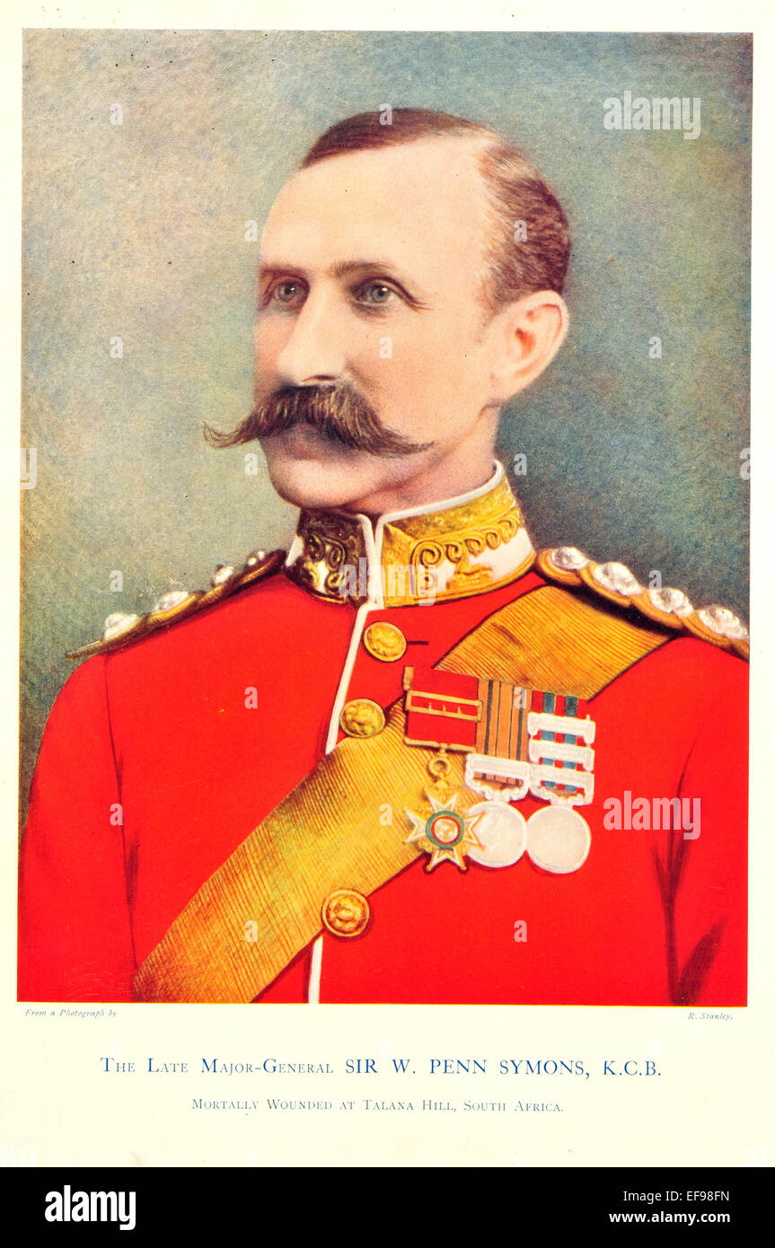 Celebrities of the Army 1900 Major General Sir Penn Symons K C B Mortally wounded Talana Hill South Africa Stock Photo