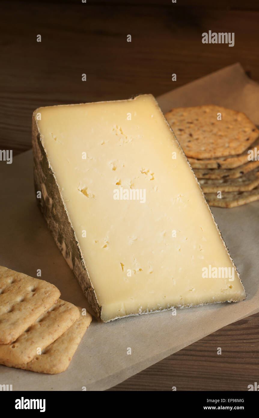 Cornish Yarg Cheese semihard cheese wrapped in nettle leaves made in