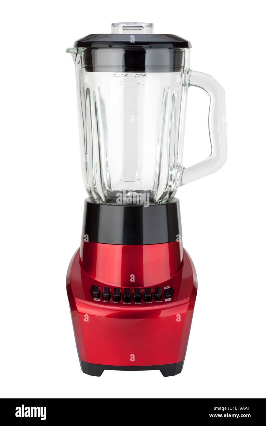 Red Electric Blender isolated on white. Stock Photo