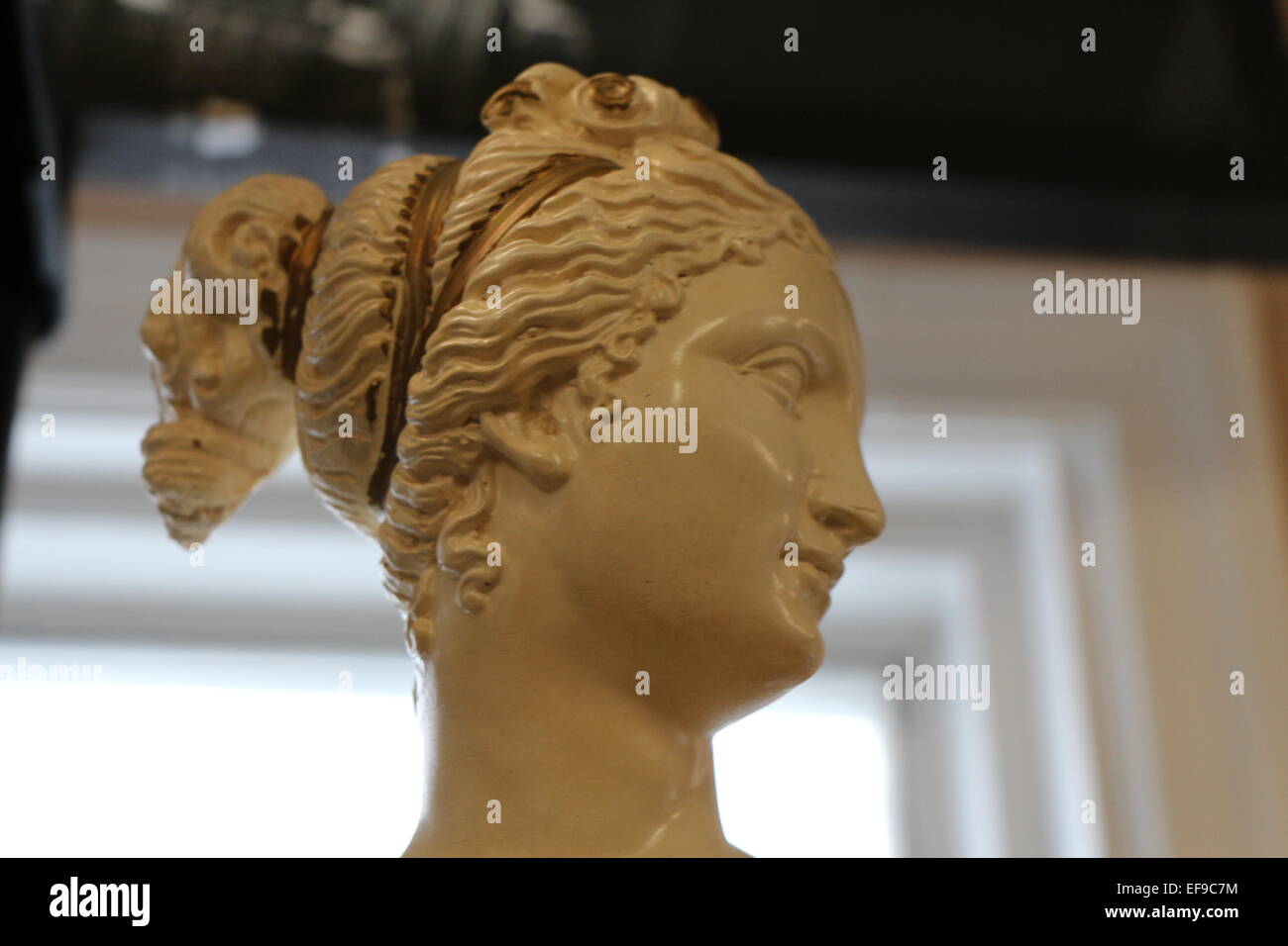 Greek god , woman statue head , proud looking ahead , statue , art statue,art bust Stock Photo