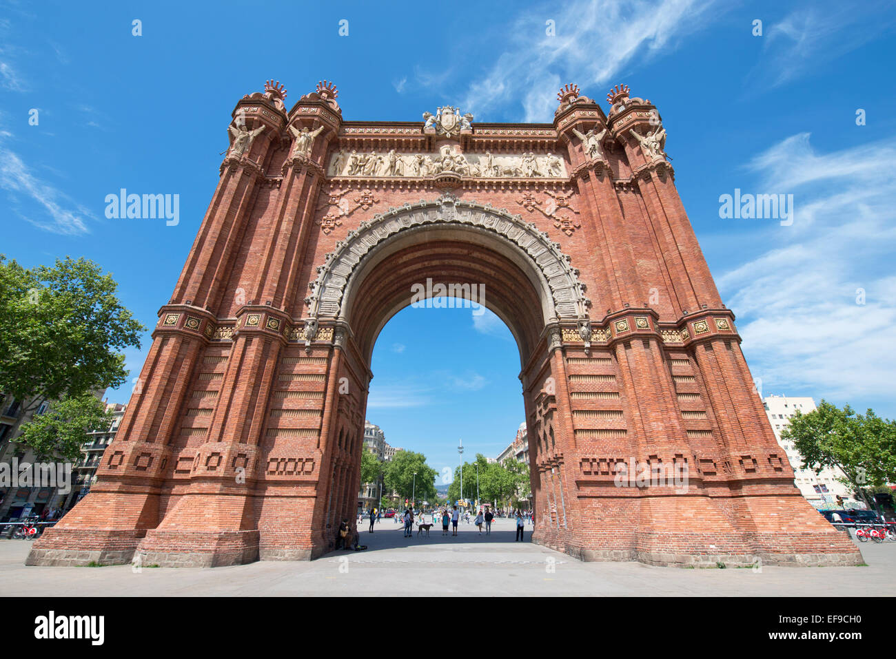 Barcelona, Spain Arc de Triomf (Triumph Arch) archway structure in