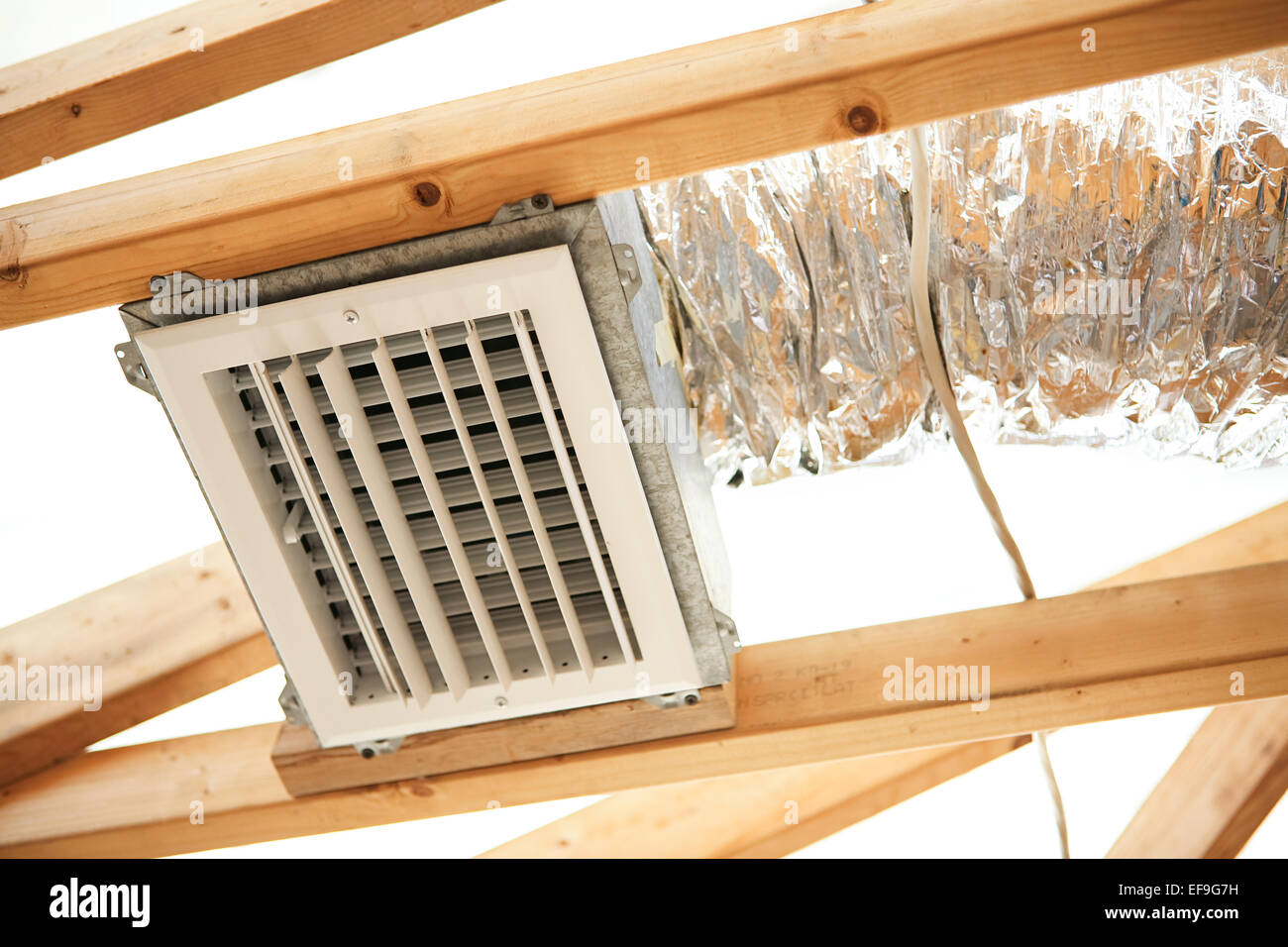 Expoxed air conditioning duct and electrical wiring on a construction