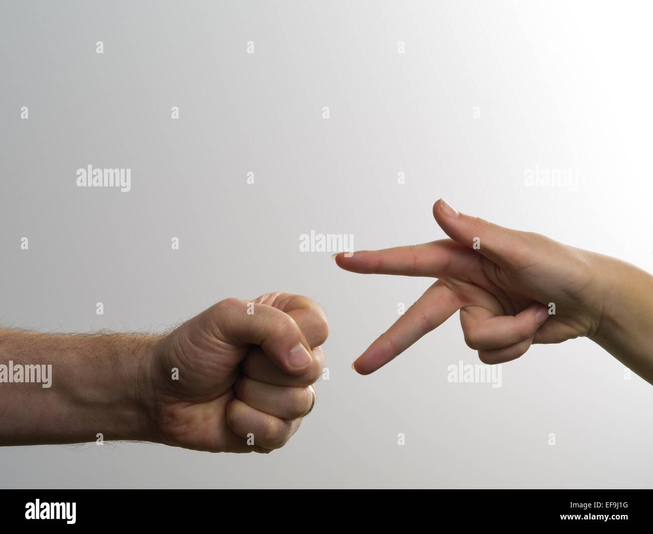 rock paper scissor Stock Photo Alamy