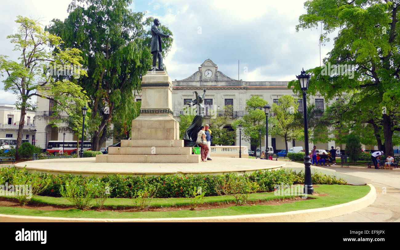 Panoramic view of Plaza de la Libertad in Matanzas, Cuba Stock Photo