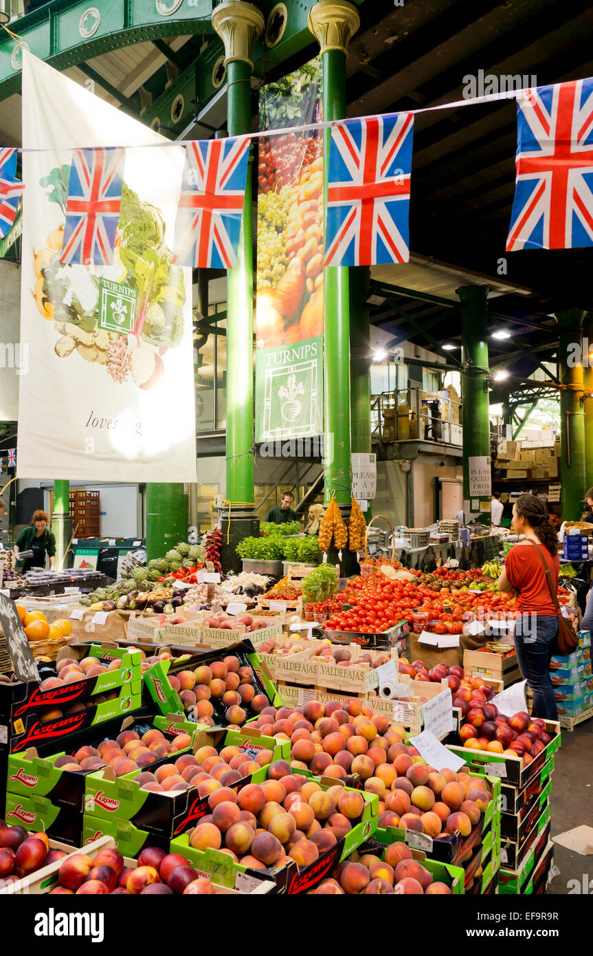 Fruit & Vegetable Stall, Borough Market, London Stock Photo