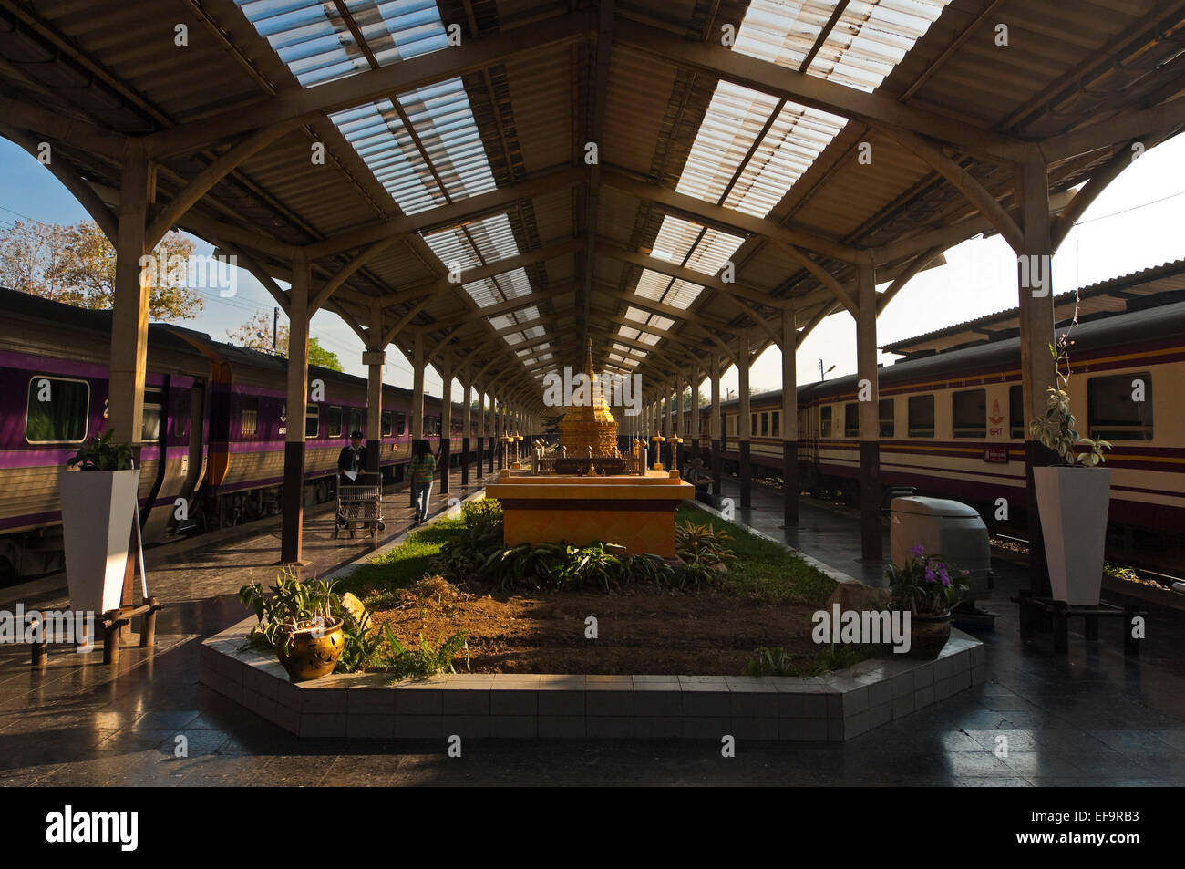 Horizontal view of the railway station in Chiang Mai. Stock Photo