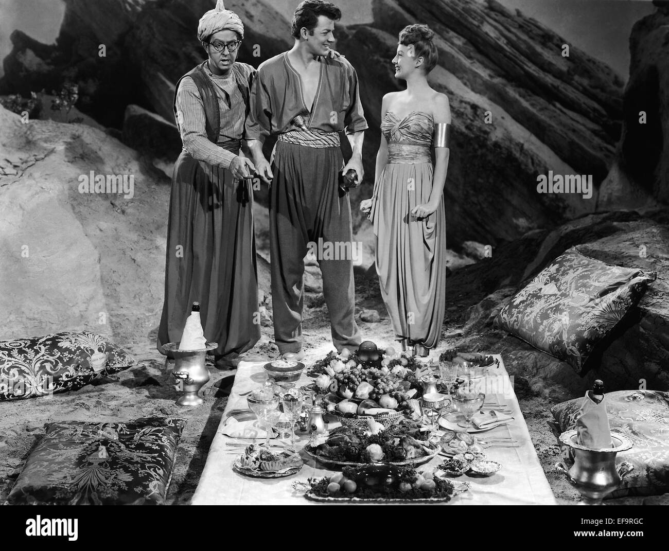 CORNEL WILDE, EVELYN KEYES, PHIL SILVERS, A THOUSAND AND ONE NIGHTS, 1945  Stock Photo - Alamy