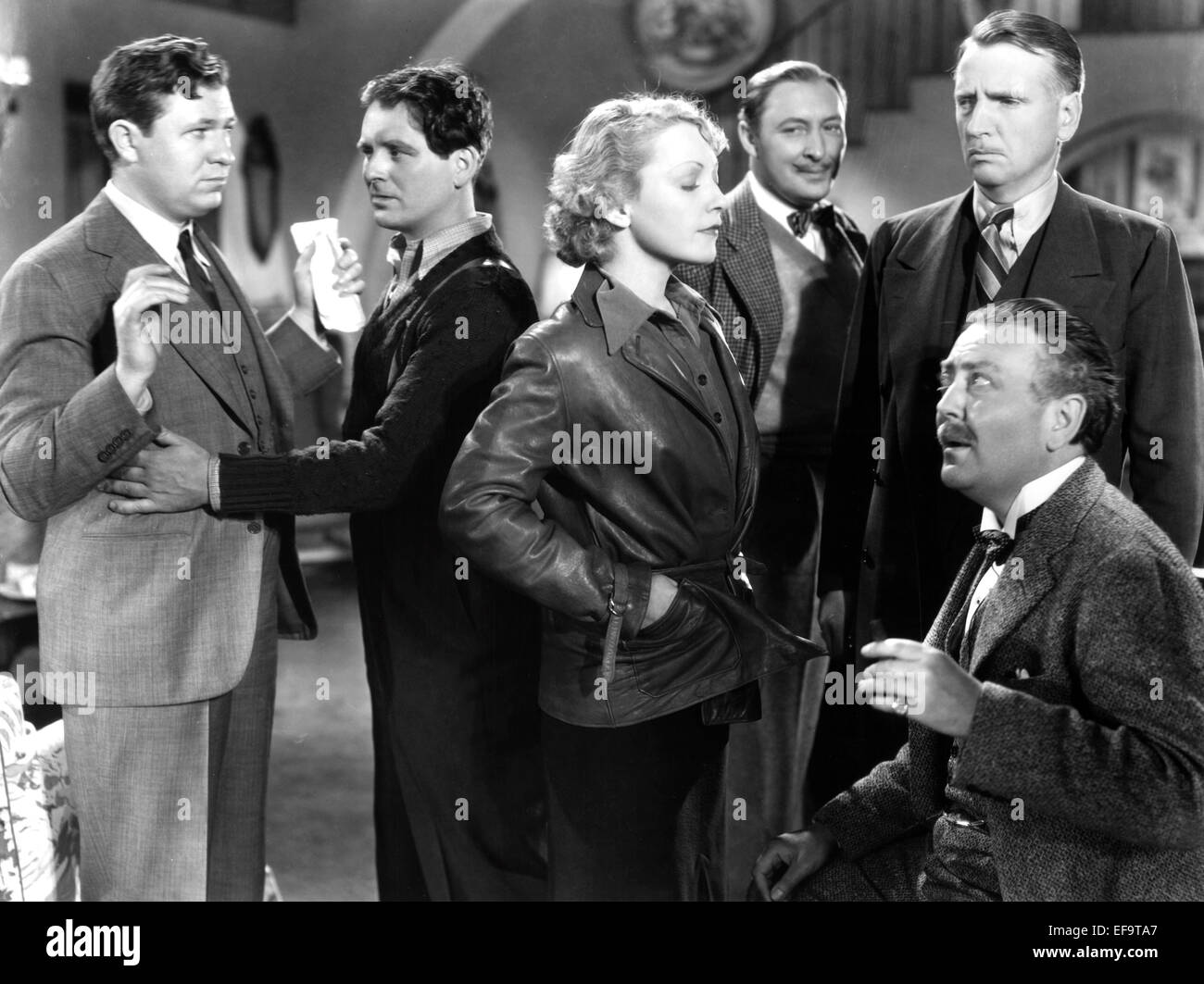 ANN LORING, LIONEL ATWILL, RAYMOND WALBURN, STUART ERWIN, LOUIS HAYWARD, ABSOLUTE QUIET, 1936 Stock Photo