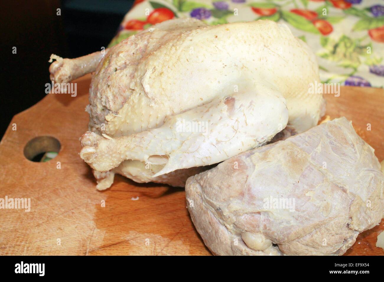 boiled chicken Stock Photo