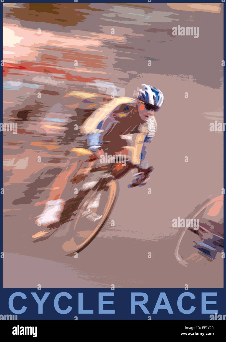 A poster style interpretation of a cycle race, England, UK Stock Photo