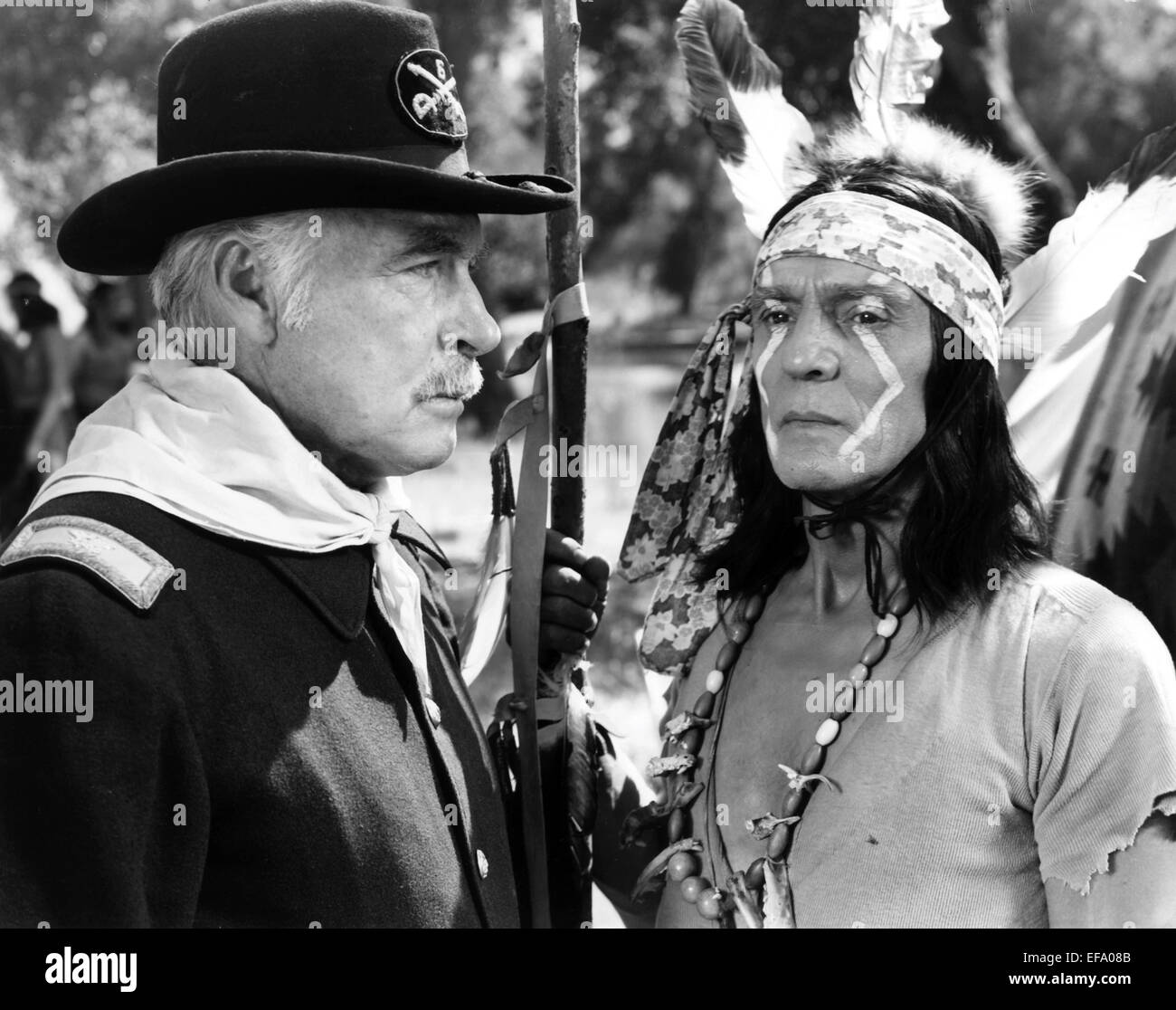 TOM NEAL, RUSSELL HAYDEN, APACHE CHIEF, 1949 Stock Photo